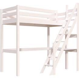 Lit Mezzanine bois Sylvia 90x200 avec escalier de meunier 90x200