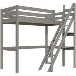 Lit Mezzanine bois Sylvia 90x200 avec escalier de meunier 90x200