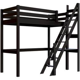 Lit Mezzanine bois Sylvia 90x200 avec escalier de meunier 90x200