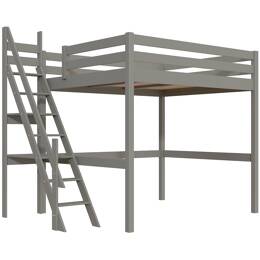 Lit Mezzanine bois 160x200 Sylvia avec escalier de meunier 160x200