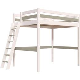 Lit mezzanine 2 places bois Sylvia 140x190 échelle inclinée 140x190