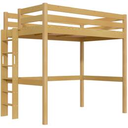 Lit en hauteur 1 place bois Sylvia 120x190 échelle droite 120x190