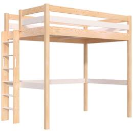 Lit en hauteur 1 place bois Sylvia 120x190 échelle droite 120x190