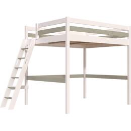 Lit mezzanine 2 places bois Sylvia 160x200 échelle inclinée 160x200
