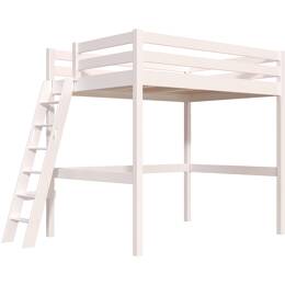 Lit mezzanine 2 places bois Sylvia 140x200 échelle inclinée 140x200