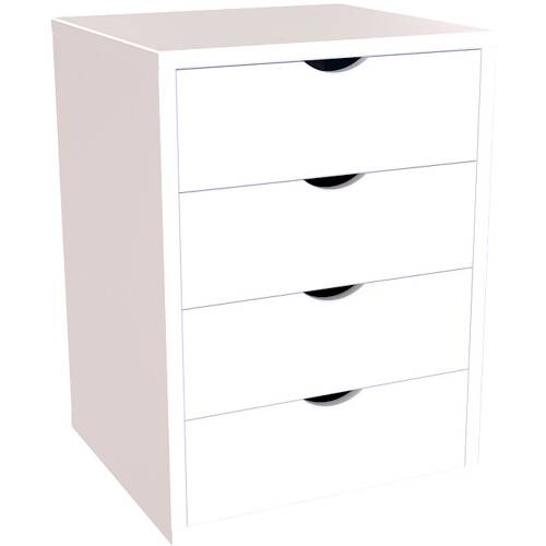 Caisson à tiroirs 4 en bois massif 58.4x43.2x40 cm