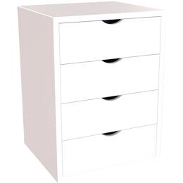 Caisson à tiroirs 4 en bois massif 58.4x43.2x40 cm