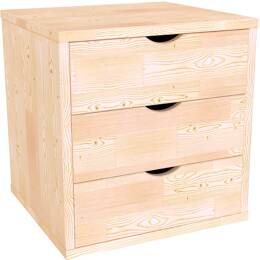 Caisson à tiroirs 3 en bois massif 44.8x43.2x40 cm