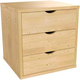 Caisson à tiroirs 3 en bois massif 44.8x43.2x40 cm
