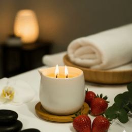 Bougie de massage à la Fraise — Soin fondant corps 100ml