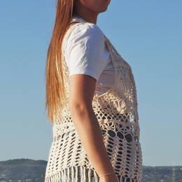 Gilet Agosta Écru | Crochet Fait main