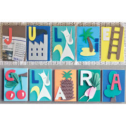 Déco de porte avec prénom Alphabet - lettres séparées ou bloc