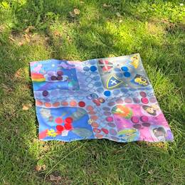 Jeu de société - jeu ludo / petits chevaux géant et nomade en tissu