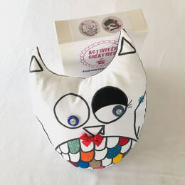 KIT CRÉATIF - Mon coussin Chouette à personnaliser - Fred le chouette hibou