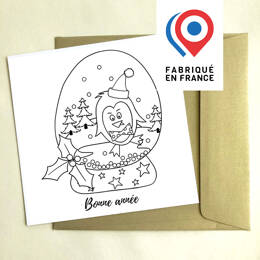 CARTE POSTALE - carte Bonne année (plusieurs visuels) - à colorier