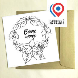 CARTE POSTALE - carte Bonne année (plusieurs visuels) - à colorier