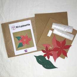 Kit DIY pour fabriquer une carte avec un poinsettia pour Noël