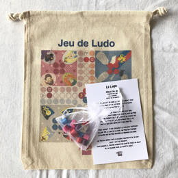 Mini plateau de ludo/petits chevaux - jeu de voyage en tissu