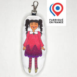 COLORIAGE LAVABLE - porte-clés poupée Mylan en tissu à colorier - stylo gel inclus