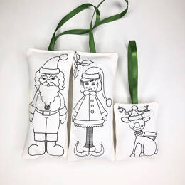 COLORIAGE LAVABLE - Suspension de NOËL en tissu - à personnaliser