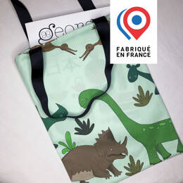 Tote-bag enfant en tissu - lavable et durable - motifs dinosaures
