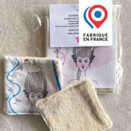 KIT COUTURE - kit 3 Lingettes en tissu lavables - à coudre