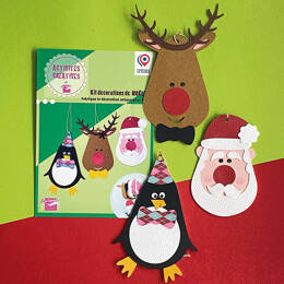 DIY Kit - 3 décorations de Noël en papier - à coller
