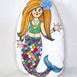 KIT CRÉATIF - Mon coussin Sirène à personnaliser - Margot la jolie sirène