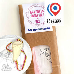 KIT COUTURE - Tote-bag enfant en tissu - recto/verso coccinelles, abeilles et papillons (avec doublure)