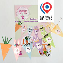 KIT CRÉATIF - Fabrique ta guirlande LAPINS DE PÂQUES - à coller