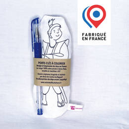 COLORIAGE LAVABLE - porte-clés poupée Hajime en tissu à colorier - stylo gel inclus