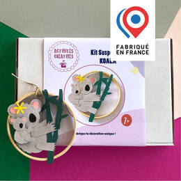KIT CRÉATIF - fabrique une déco KOALA et son bébé avec un cercle en bois - à coller