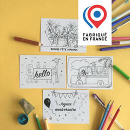 CARTE POSTALE - Lot de 4 cartes toutes OCCASIONS - à colorier