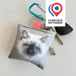 Porte-clés en tissu avec un chat Ragdoll