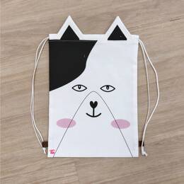 Sac à dos animaux en tissu - Le chat (avec liens coulissants)