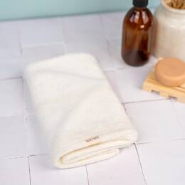 Serviette à cheveux en viscose de bambou - textile revalorisé - Blanc