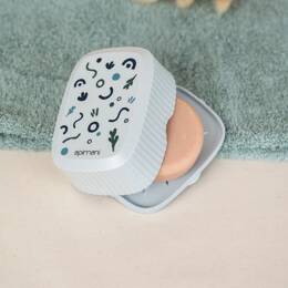 Boîte à savon 3 en 1 - 100% recyclée - Rectangulaire - Bleu