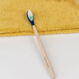 Brosse à dents en bois à tête rechargeable - La Maline - Bleu - EXTRA-SOUPLE - Non personnalisé