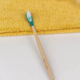 Brosse à dents en bois à tête rechargeable - La Maline - Turquoise - EXTRA-SOUPLE - Non personnalisé