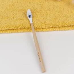 Brosse à dents en bois à tête rechargeable - La Maline - Blanc - MEDIUM - Non personnalisé