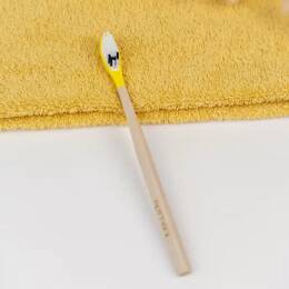 Brosse à dents en bois à tête rechargeable - La Maline - Jaune - MEDIUM - Personnalisé