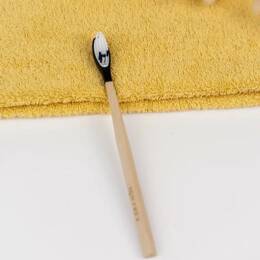 Brosse à dents en bois à tête rechargeable - La Maline - Noir - MEDIUM - Non personnalisé