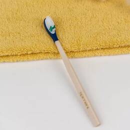 Brosse à dents en bois à tête rechargeable - La Maline - Bleu - SOUPLE - Personnalisé