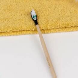 Brosse à dents en bois à tête rechargeable - La Maline - Noir - SOUPLE - Personnalisé