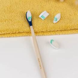 Pack 1 an - Brosse à dents en bois rechargeable - La Maline - Bleu - EXTRA-SOUPLE - Non personnalisé