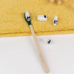 Pack 1 an - Brosse à dents en bois rechargeable - La Maline - Vert - MEDIUM - Non personnalisé