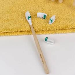 Pack 1 an - Brosse à dents en bois rechargeable - La Maline - Blanc - SOUPLE - Non personnalisé