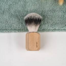 Blaireau de rasage - Bois de hêtre français - Naturel