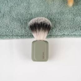 Blaireau de rasage - Bois de hêtre français - Vert d'eau