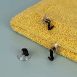 Crochet ventouse pour la Salle de bain - Support mural - Noir